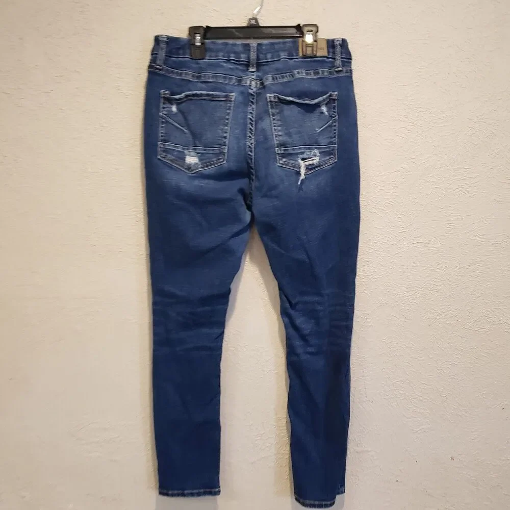 BKE Jeans Gabby Women's Sz 30 Curvy Fit High Rise Skinny Ankle Frey Hem Stretch